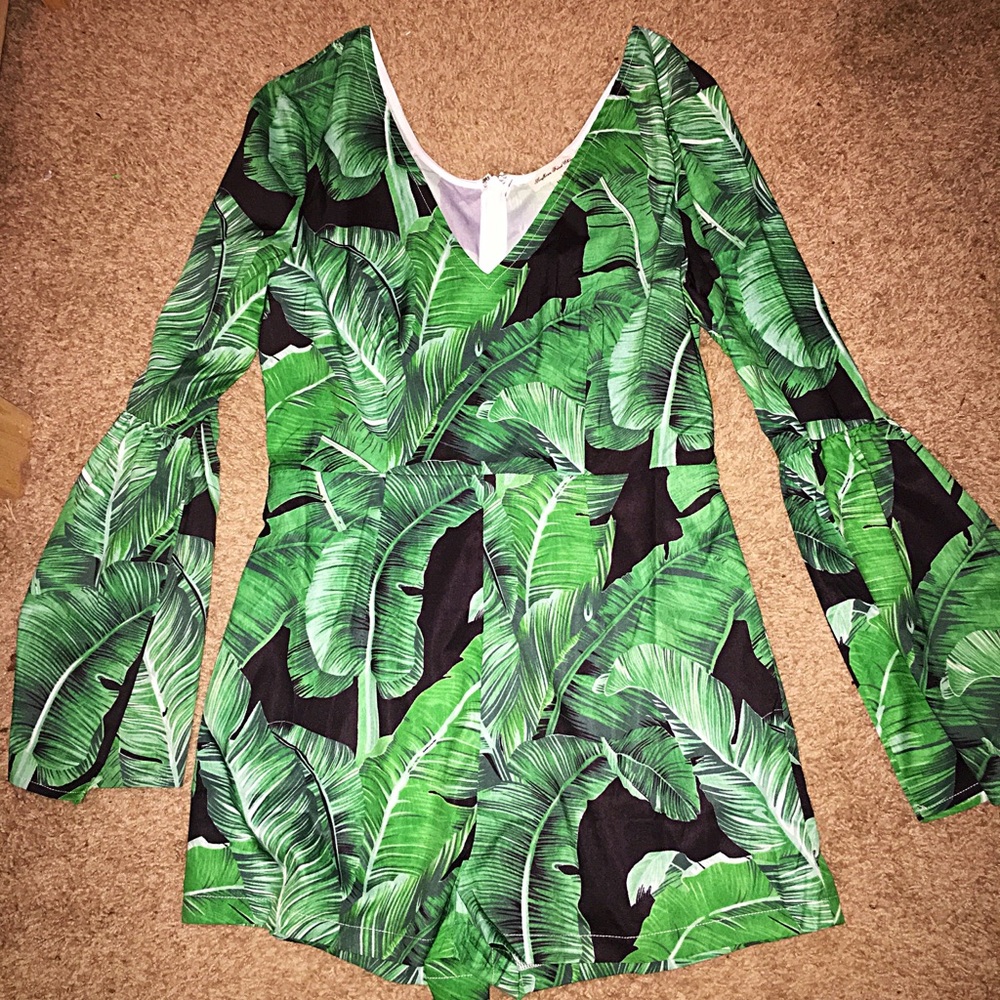 Bamboo print romper